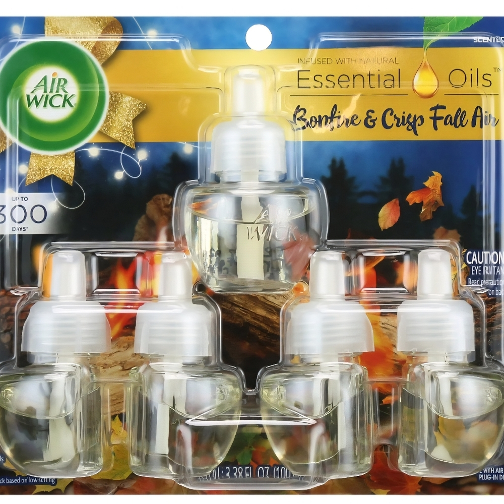 New Air Wick Scented Oil Refill, 5ct, Bonfire and Crisp Fall Air, Air Freshener - Picture 5 of 12